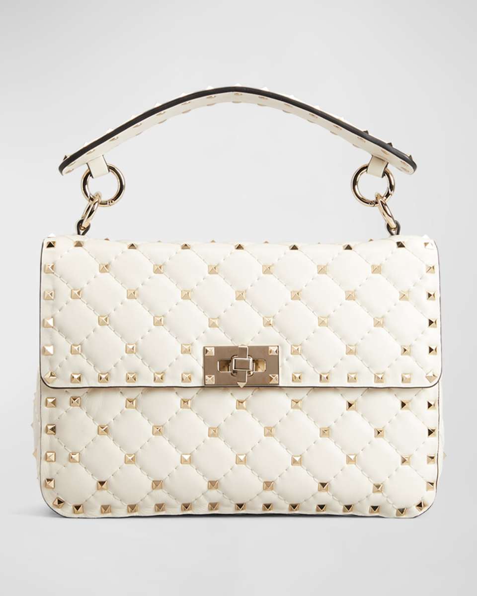 Rockstud Spike Medium Quilted Top-Handle Bag